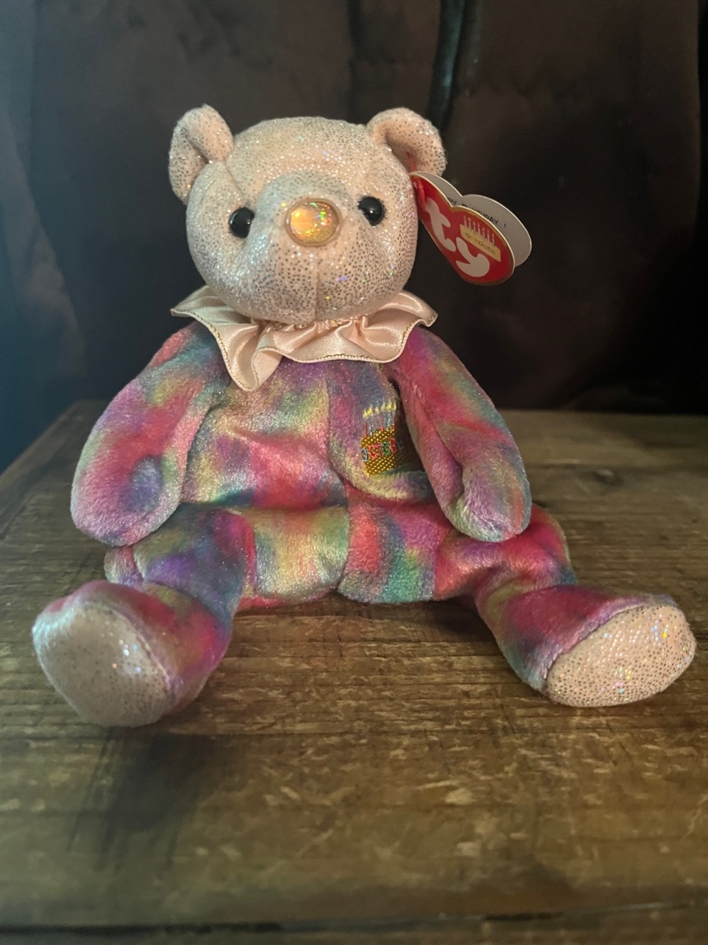Ty October Birthday Beanie Baby Multicolor Plush Bear